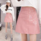 High Waist Hips Glossy Bright Leather Skirt Anti-glare A-line Skirt Pu Short Skirt All Match Casual Mini Leather Skirt