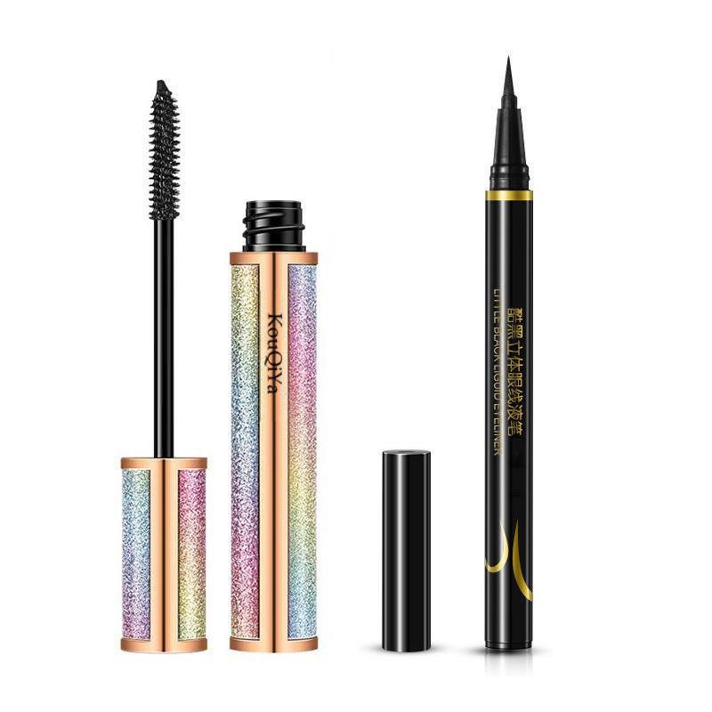 Thick long lashes Not easy to discolor Single set Long Starry Mascara Black Waterproof slim curl