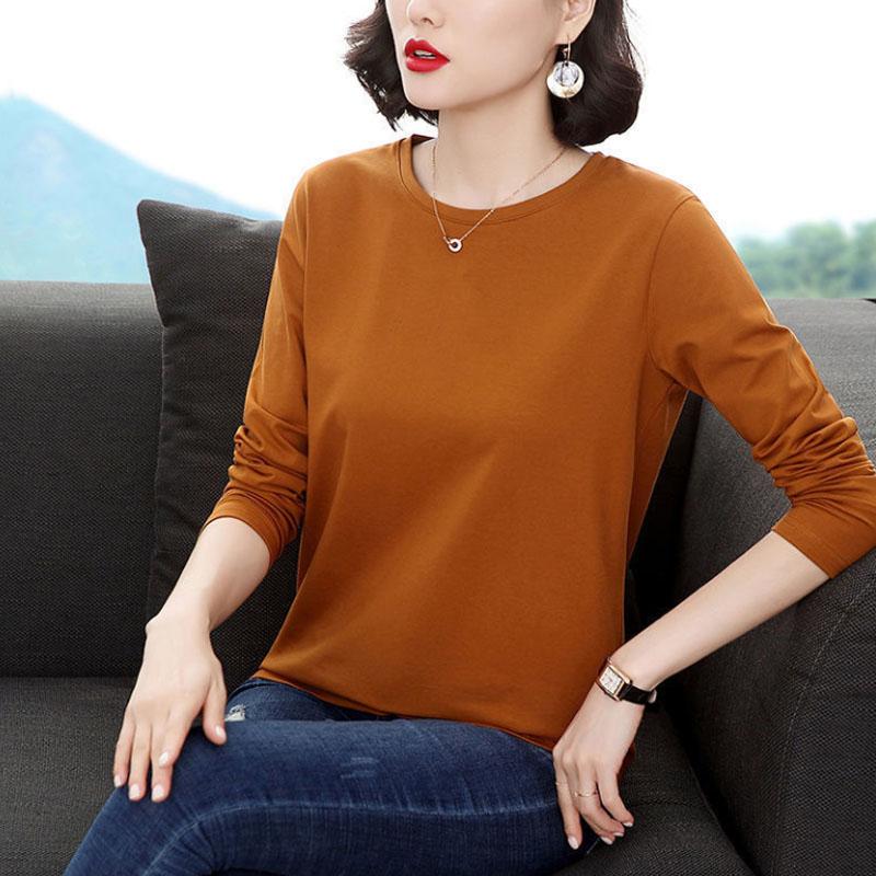 Women Long-sleeved Shirt Garland Print Shirt Casual Loose Pullover Boutique Cotton T-shirt Summer