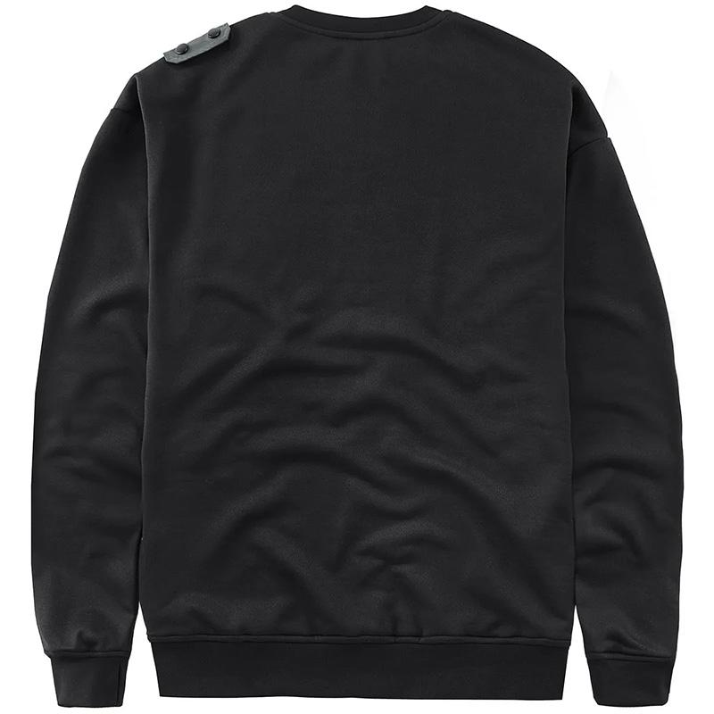 Spring and Autumn Sweater Men's Long-sleeved T-shirt Round Neck Fake Two-piece Tooling Top Handsome Loose Casual All-match Pullover Sweater