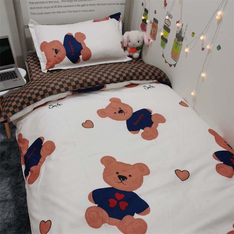 Cartoon Bed Three-piece Set 1.2m Dormitory Bed Linen Quilt Cover Pillowcase Set Bedding