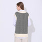 Women Loose Knitted Vest Sweater Girls V Neck Sleeveless Thick Vintage Sweater Female Waistcoat Chic Tank Tops All-match Short Pullover Vest Outerwear