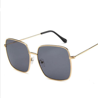 WTEMPO Drivin Fishing Square Sunglasses Retro Polygon Metal Large Frame Ocean Piece Face-lift Shoppi