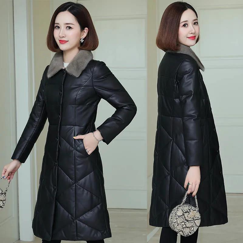 Women's Winter Korean Loose Quilted Coat Warm Padded Stand-collar Down Jacket Women's Solid Color Regular Down Jacket with Fur Collar