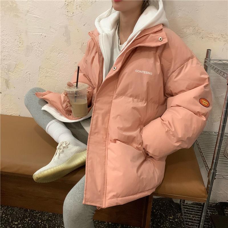 Fake Two-piece Hooded Padded Jacket Female Winter Korean Style Student Loose Thick Warm Bread Suit Coat Cotton Jacket Tide