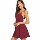 Fashion Sexy Black Lace Wings Backless Spaghetti Strap Dress Sleeveless Fitted Dress Summer Dresses