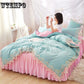 Princess Style Duvet Cover Set Cotton Bedding Sets Girls Cute Lace Bed Skirt Bedding Sets