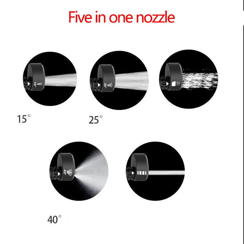 High-power Electric High-pressure Water Gun Five-in-one Nozzle Luxury Suit Portable Car Washing Machine Dirt Cleaning Machine