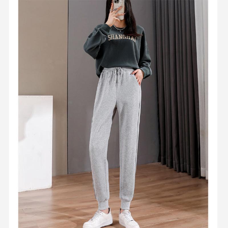 Solid Color Sports Pants Women's Loose Beam Feet Casual Harem Pants Thickened Guard Pants Ins Tide