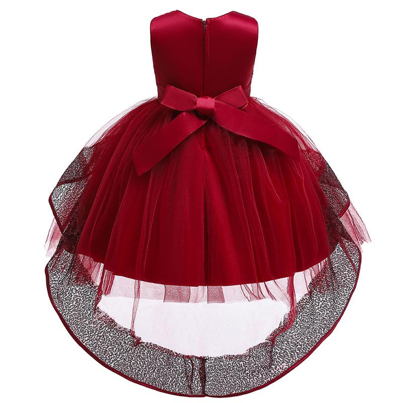 SHINA Girls Fashion Princess Dress Children Splicing of Sequins Sleeveless Wedding Events Clothing