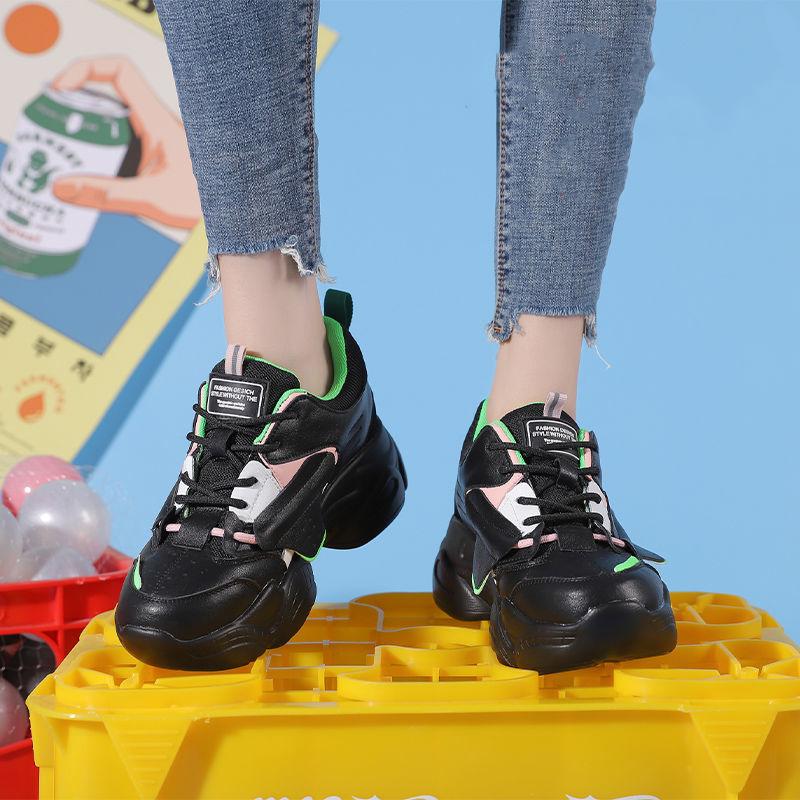 Thick-soled Heightened Travel Running Shoes Casual Student Breathable Sneakers All-match Comfortable Women Walking Sneakers