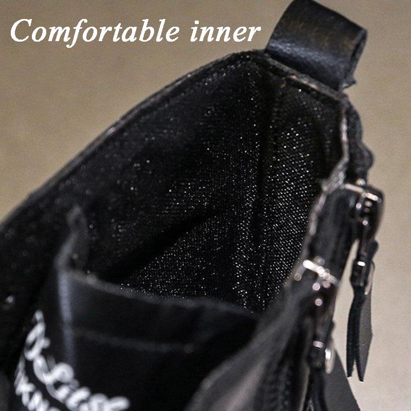 Woman Leather Ankle Boots Lace Up Shoes Woman Short Autumn Winter  Martin boots Platform Heels Working Boots Footwear
