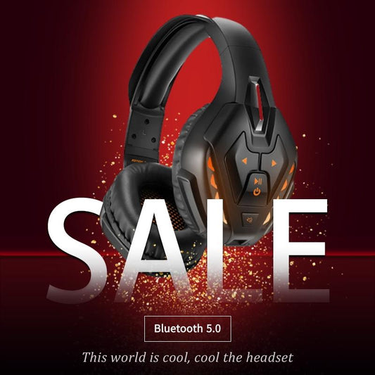 Headphones Bluetooth 5.0 Wireless HIFI Earphones Gaming Headset Waterproof with Mic Noise Canceling
