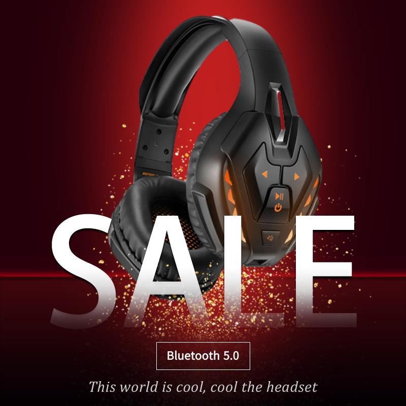 Headphones Bluetooth 5.0 Wireless HIFI Earphones Gaming Headset Waterproof with Mic Noise Canceling