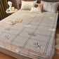 Winter Double-sided Snowflave Bed Pillow Set Three-piece Plus Thick Warm Plush Anti-skating Sheet
