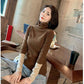 Color Matching Turtleneck Bottoming Sweater Women's Long-sleeved Sweater Autumn and Winter
