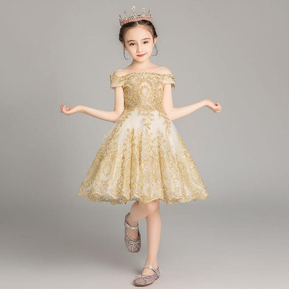 Children Dress Girls Princess Dress Little Girl Birthday Host Catwalk Piano Performance Evening Dress Summer