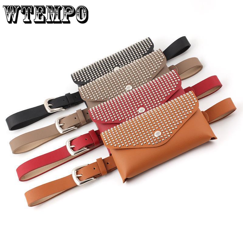 Womens Belt with bag black Thin PU Leather Buckle Waist Belt Adjustable Easy to travel