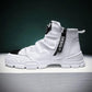 Men's Fashion Korean Leather Boots Increase Personality Cowboy Boots Male British Youth High-top Shoes