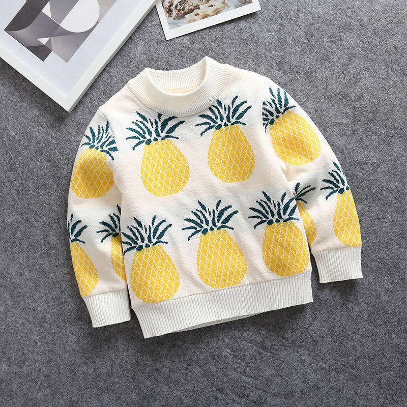 Children's Sweaters Autumn and Winter Boys' Sweaters Thickened Turtleneck Round Neck Warm Clothes Bottoming Shirt Plus Velvet