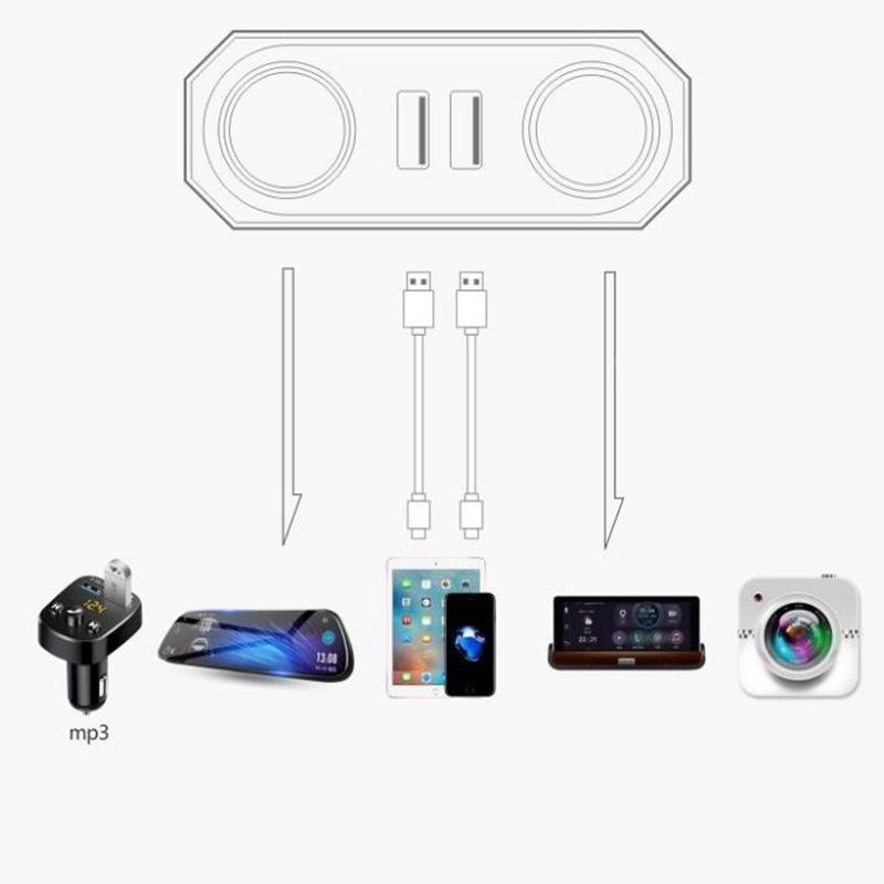 Four-in-one Fast Charging Car Charger 120W Adapter Multifunctional Car Socket Cigarette Lighter Head Power Converter