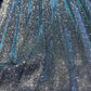Spring Gradient Mesh Sequin Pleated Skirt Women's Mid-Length A-Line High Waist Skirt Starry Blue Sparkling Mesh Tutu Skirt
