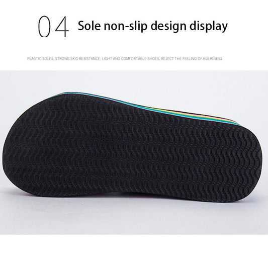 Flip-flops Women's Outer Wear Large Size Flip-flop Sandals and Slippers Non-slip Thick-soled Slope Heel Light and Comfortable Outer Wear High Heels