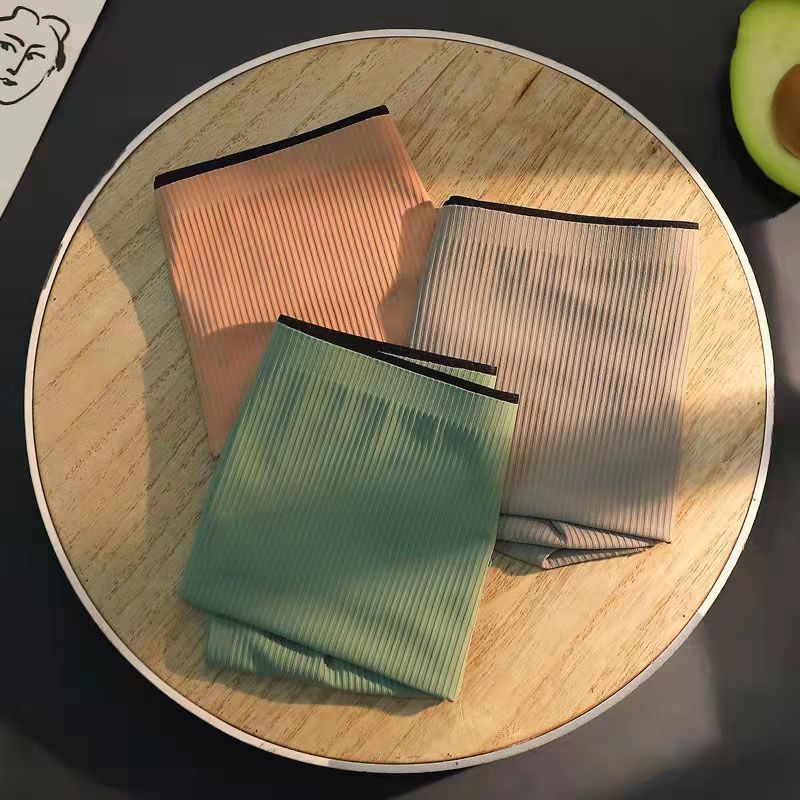 3PCS Ladies Ice Silk Seamless High Waist Panties Cotton Inner Crotch Antibacterial Student Girls Sexy Adult Large Size Briefs