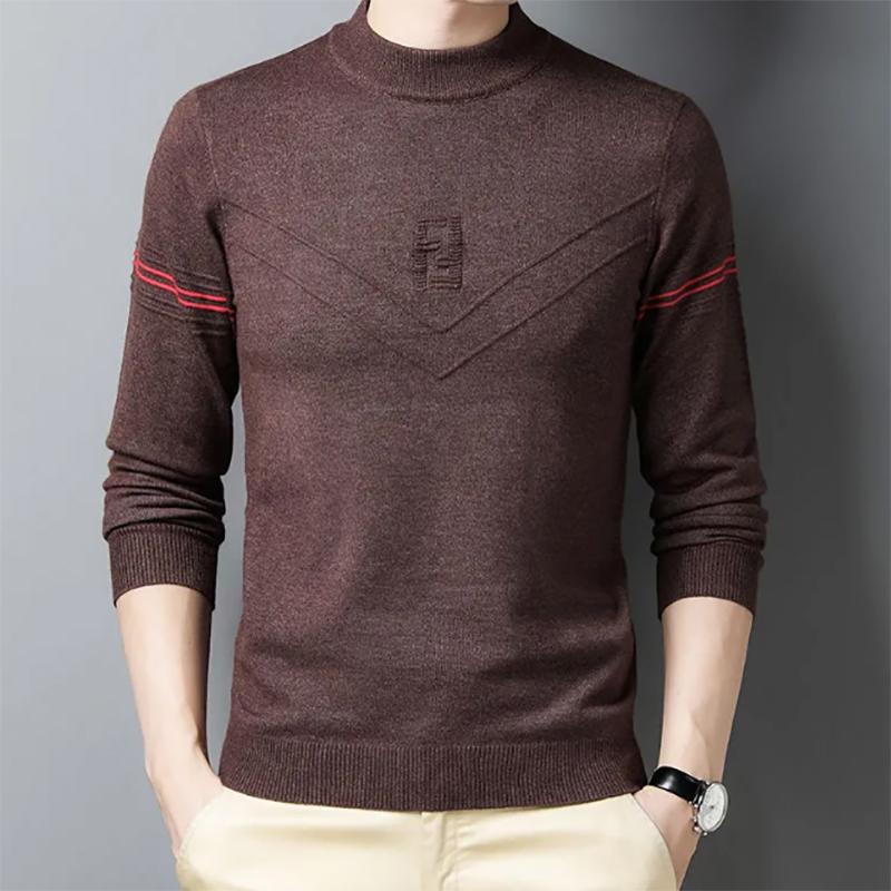 Men's Sweater Knit Sweatershirts Long-sleeved Slim Bottoming Sweater Autumn Casual Young Men's Plus Size Sweater