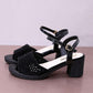 Women's Medium Heel Summer Thick Heel Sandals Non-slip Wear-resistant Sandals Outdoor