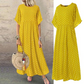Boho Maxi Dress Vintage Print Summer Half Sleeve Loose Dress Casual Plus Size Female Long Dress Big Swing Dresses Robe Vestidos