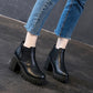 Thick-heeled Short Boots Women's Autumn and Winter Smoke Pipe Martin Boots High Heels All-match Height-increasing Shoes Single Boots High Heels