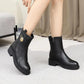 Cotton Shoes Women Winter Mid-tube Flat Bottom Martin Boots Warm and Comfortable Plus Cashmere Casual Leather Shoes