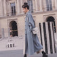 Hepburn Style Woolen Coat Women's Mid-length Korean Style Loose Woolen Coat Plus Cotton Thick Autumn and Winter Woolen Coat