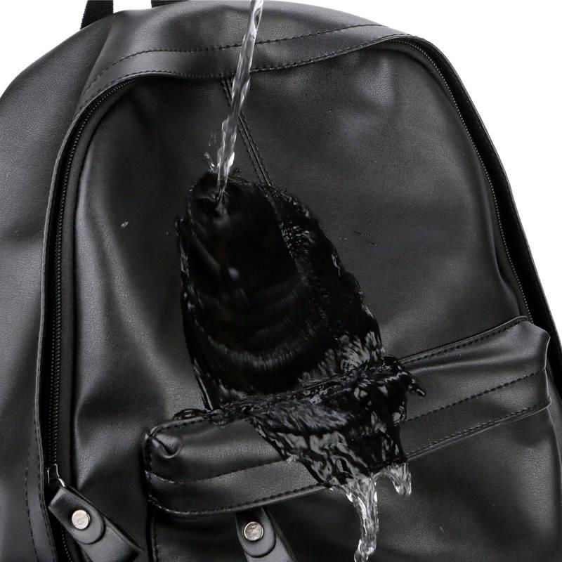 Men Backpack External USB Charge Waterproof Backpack Fashion PU Leather Travel Bag Casual School Bag