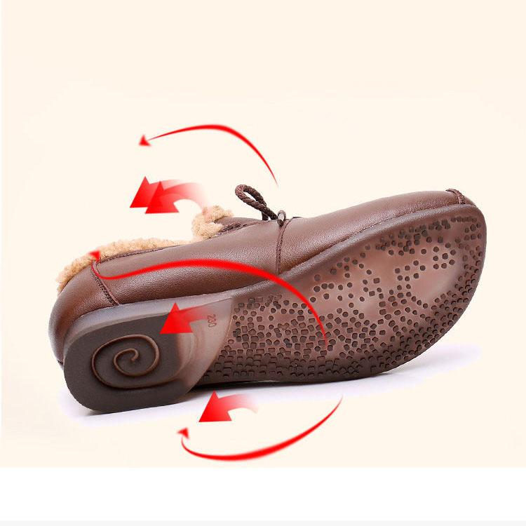 Women's Winter Soft Warm Shoes Female Large Size Non Slip Solid Color Flat Heel Cotton Shoes