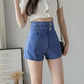 Fashion All-match Super High Waist Stretch Jeans Women Summer Loose High Waist Thin A-line Shorts