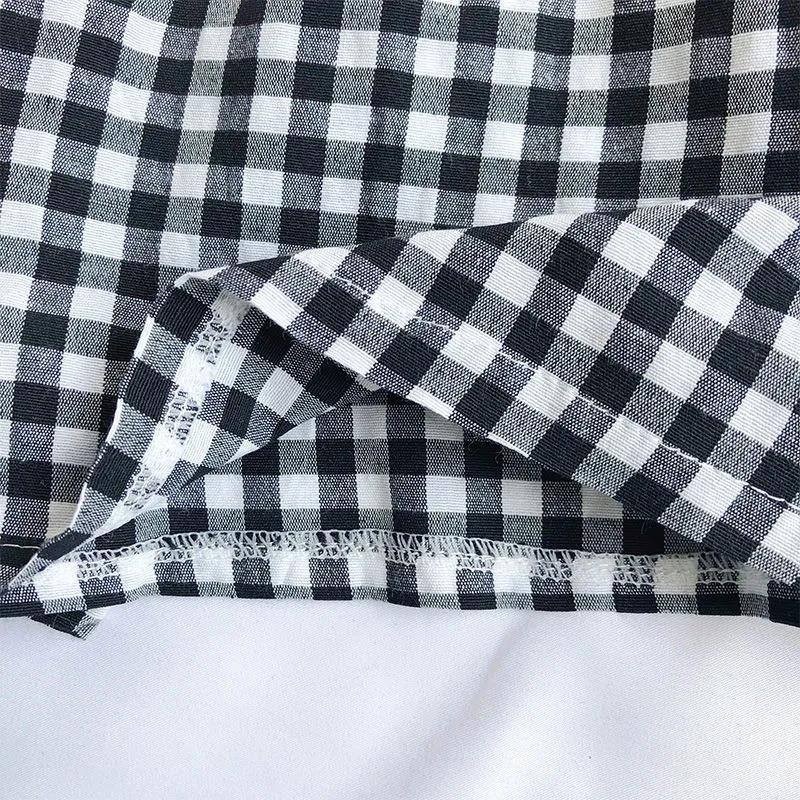 High Waist Plaid Suit Shorts Slimming Pajama Pants A-line Wide-leg  Pants Loose Casual Pants Women