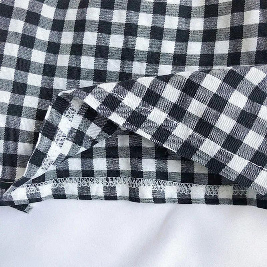 High Waist Plaid Suit Shorts Slimming Pajama Pants A-line Wide-leg  Pants Loose Casual Pants Women