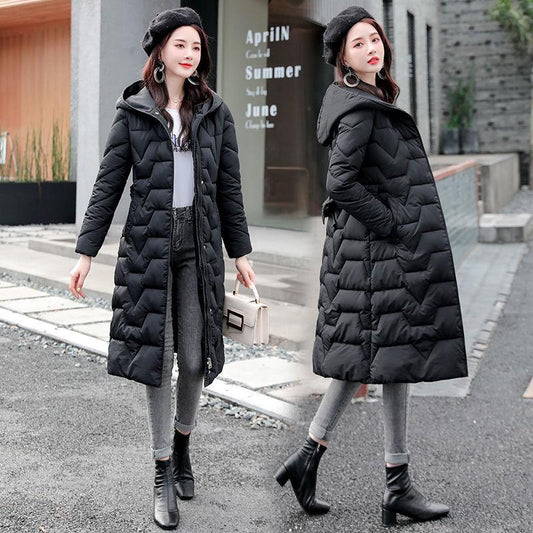 Slim-fit Down Padded Jacket Down Jacket Women Mid-length Padded Jacket Women Korean Winter Hooded Padded Padded Jacket