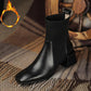 Chelsea Boots Martin Boots Women Autumn and Winter Elastic Boots Leather Snow Boots Plus Velvet Cotton Boots Winter Boots