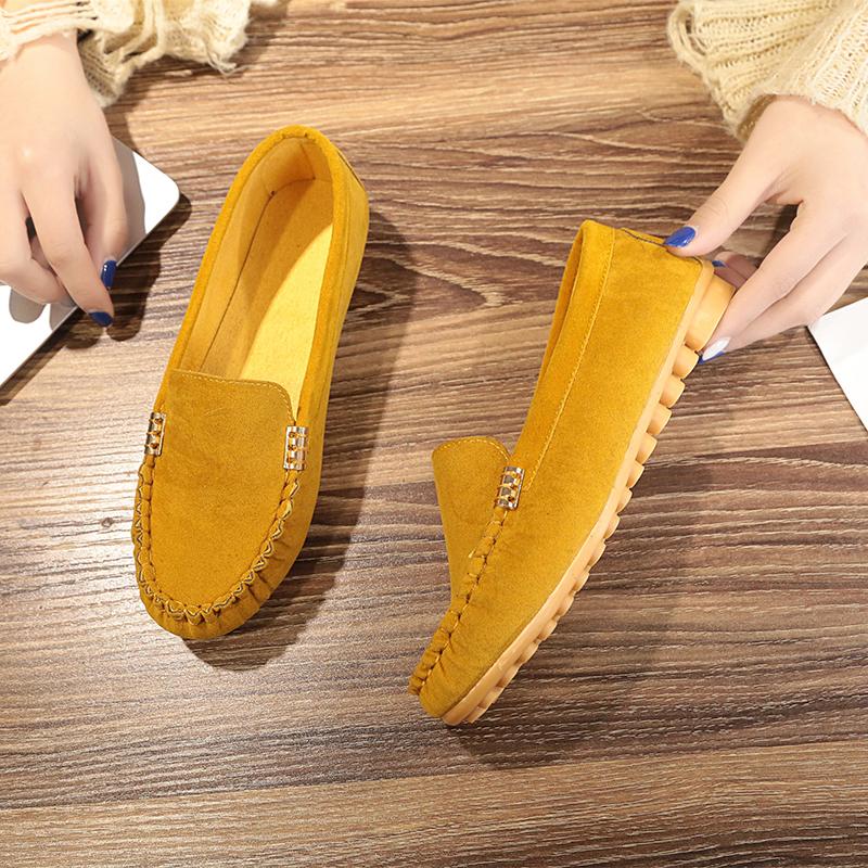Women's Fashion Ballet Flats Cute Slip on Low Heel Ladies Boat Shoes