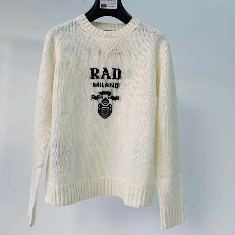 Autumn and Winter Letter Jacquard Loose Round Neck Casual Short Cardigan Women's Sweater