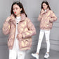 Fashion Trendy Down Cotton Jacket Women Korean Style Short Light Thin Loose Thick Warm Shiny Coat