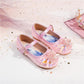 Sequin Baby Princess Shoes Autumn 2021 Girls Leather Shoes Soft Sole Little Girl Children Crystal Shoes Single Shoes