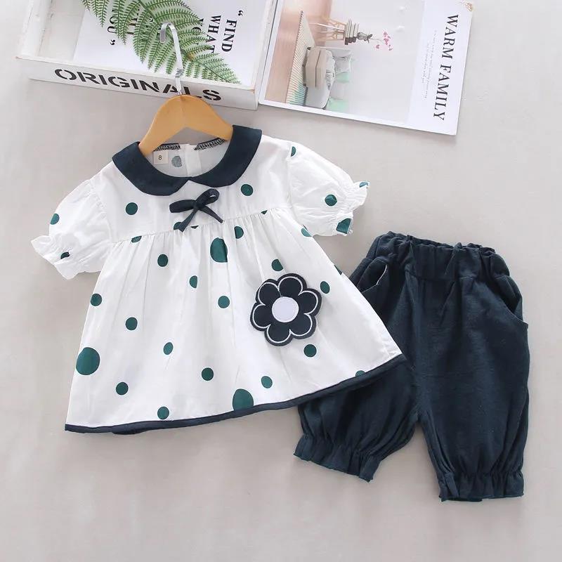 Kids Girls Clothing Sets Summer New Style Brand Baby Girls Clothes Short Sleeve T-Shirt+Pant Dress 2Pcs Children Clothes Suits