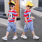 Children's Clothing Boys Summer Suit Short-sleeved Pullover Top + Denim Shorts Boys Sports Leisure Breathable and Comfortable Two-piece Suit
