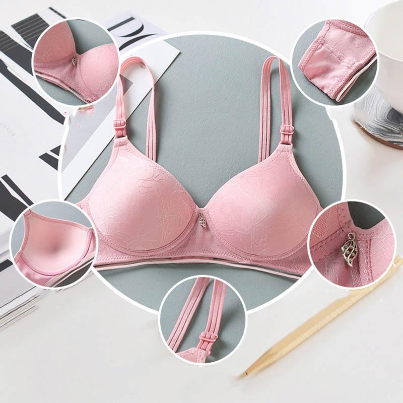 Ladies Natural Simple Two-Breasted Bra Thin Breathable Underwear Comfortable Sexy Adjustable Bra