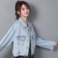 Denim Jacket Women's Spring and Autumn Korean Version All-match BF Loose Short Long-sleeved Retro Top Women's