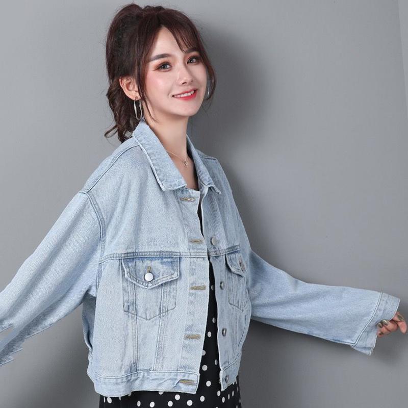 Denim Jacket Women's Spring and Autumn Korean Version All-match BF Loose Short Long-sleeved Retro Top Women's